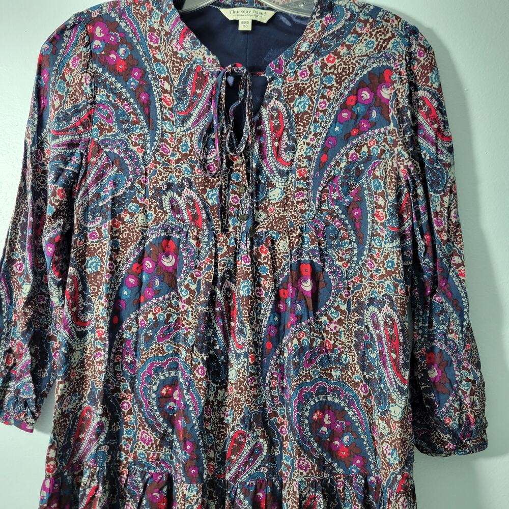 Thursday Island Urban Vintage Life Boho Shift Lined Dress Size S 12222-0492 - Picture 4 of 10